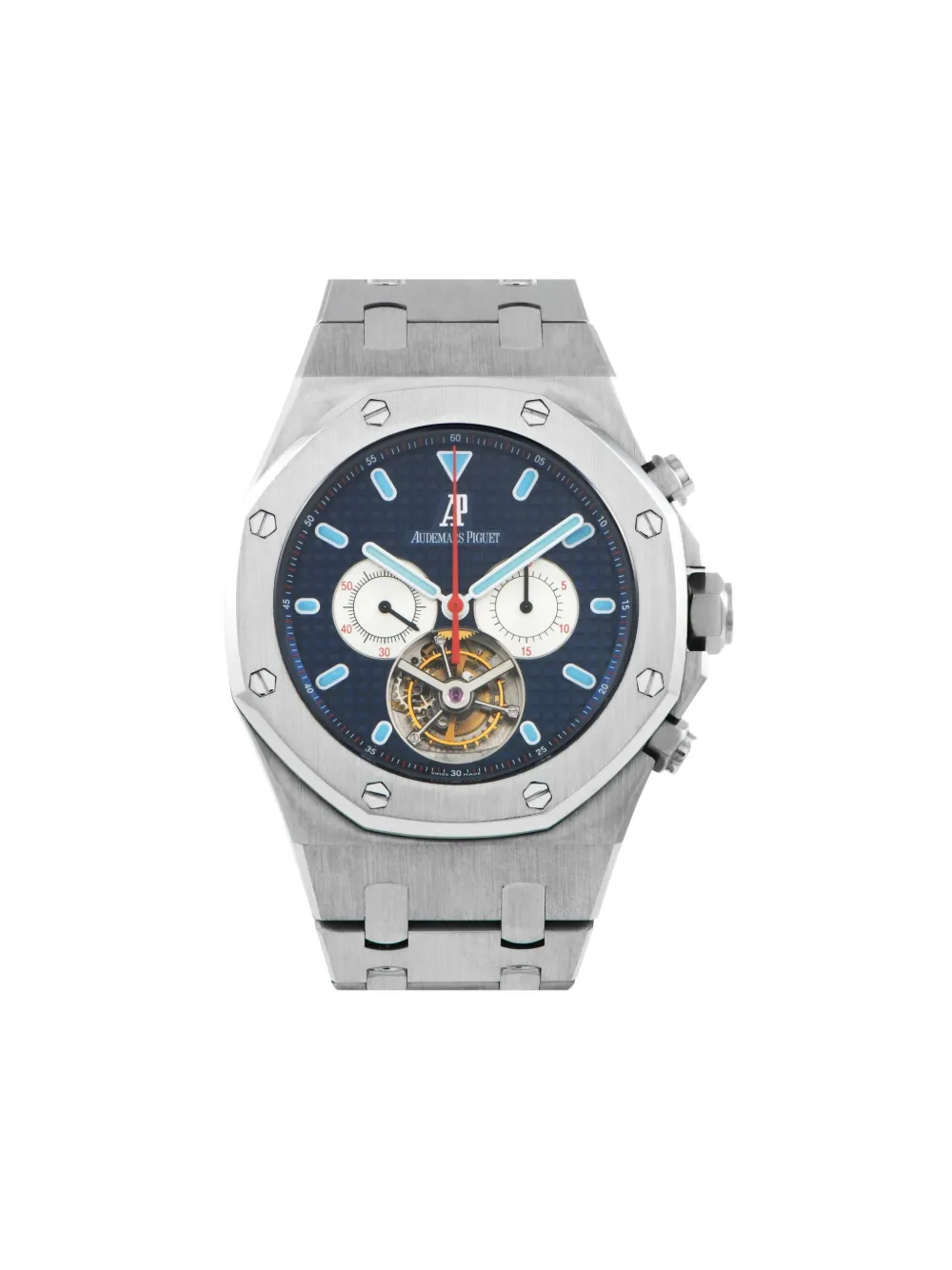 Pre-owned Audemars Piguet Pre Owned Royal Oak Tourbillon Chronograph 44mm In Blue