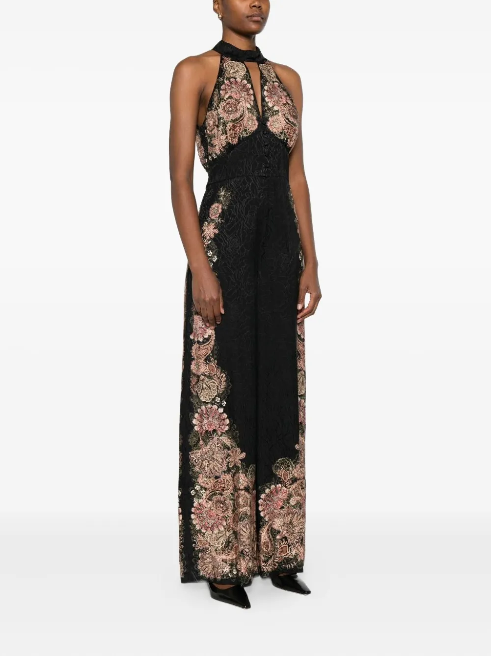 TWINSET Lang jumpsuit met jacquard Zwart