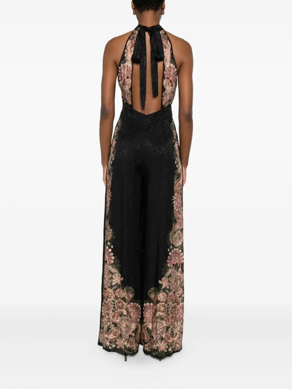 TWINSET Lang jumpsuit met jacquard Zwart