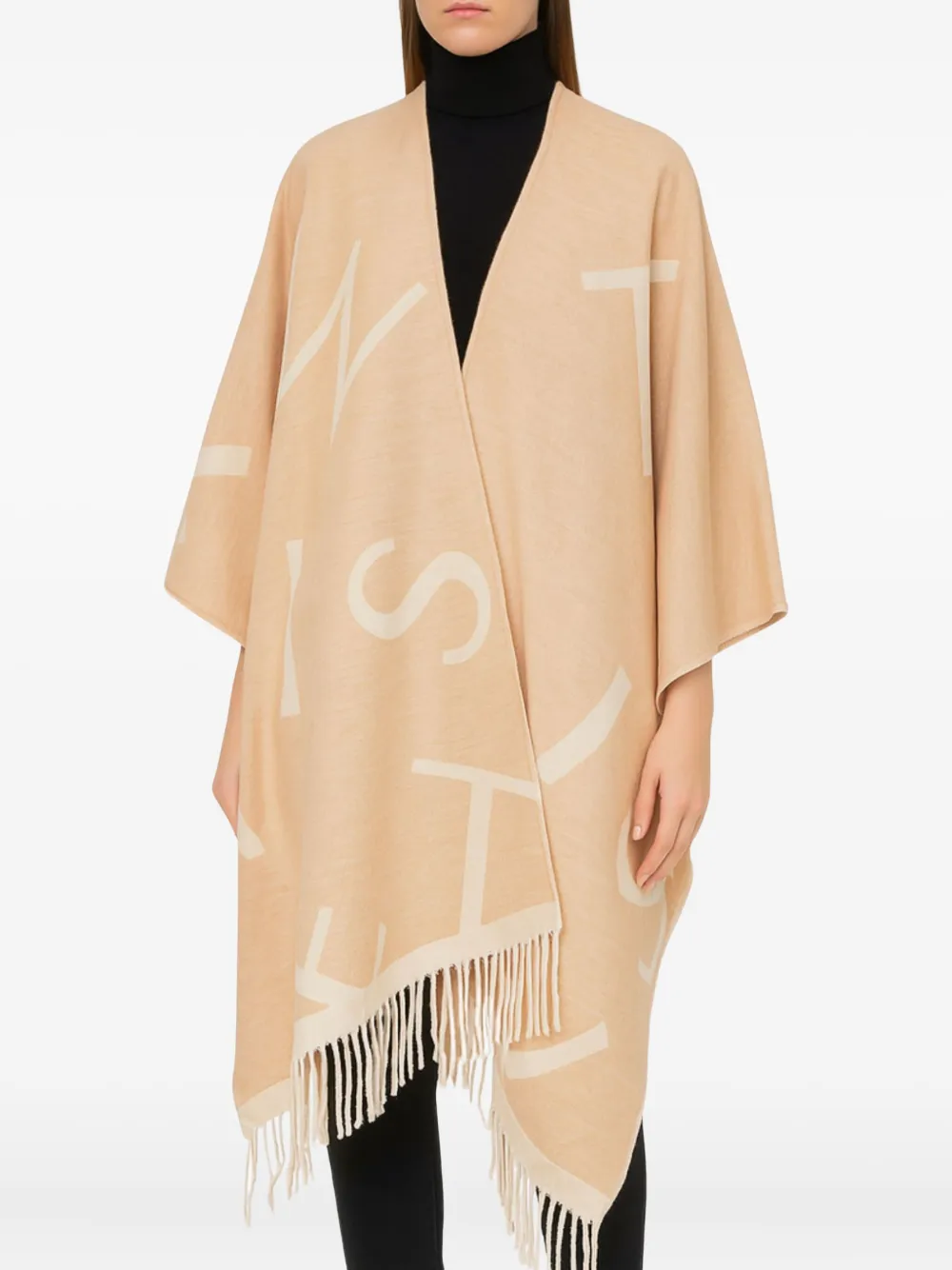  Twinset Fringed Cape - Orange 