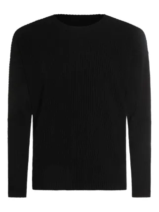 HOMME PLISSÉ ISSEY MIYAKE 長袖Tシャツ Homme Plissé Issey Miyake プリーツ ロングTシャツ | ブラック