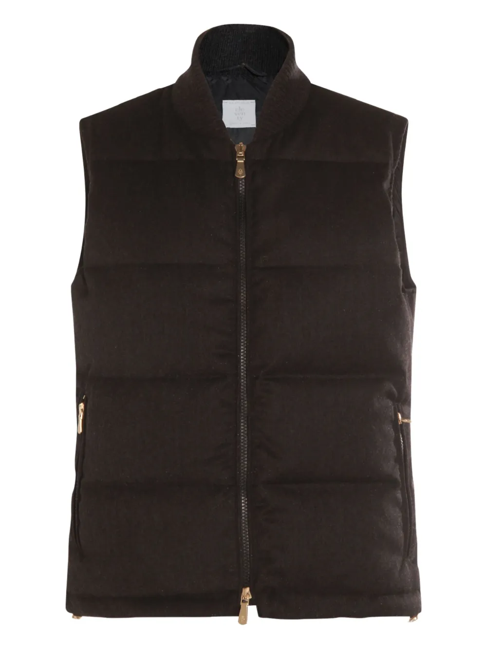 Eleventy padded zip-front gilet | Brown | Image 1