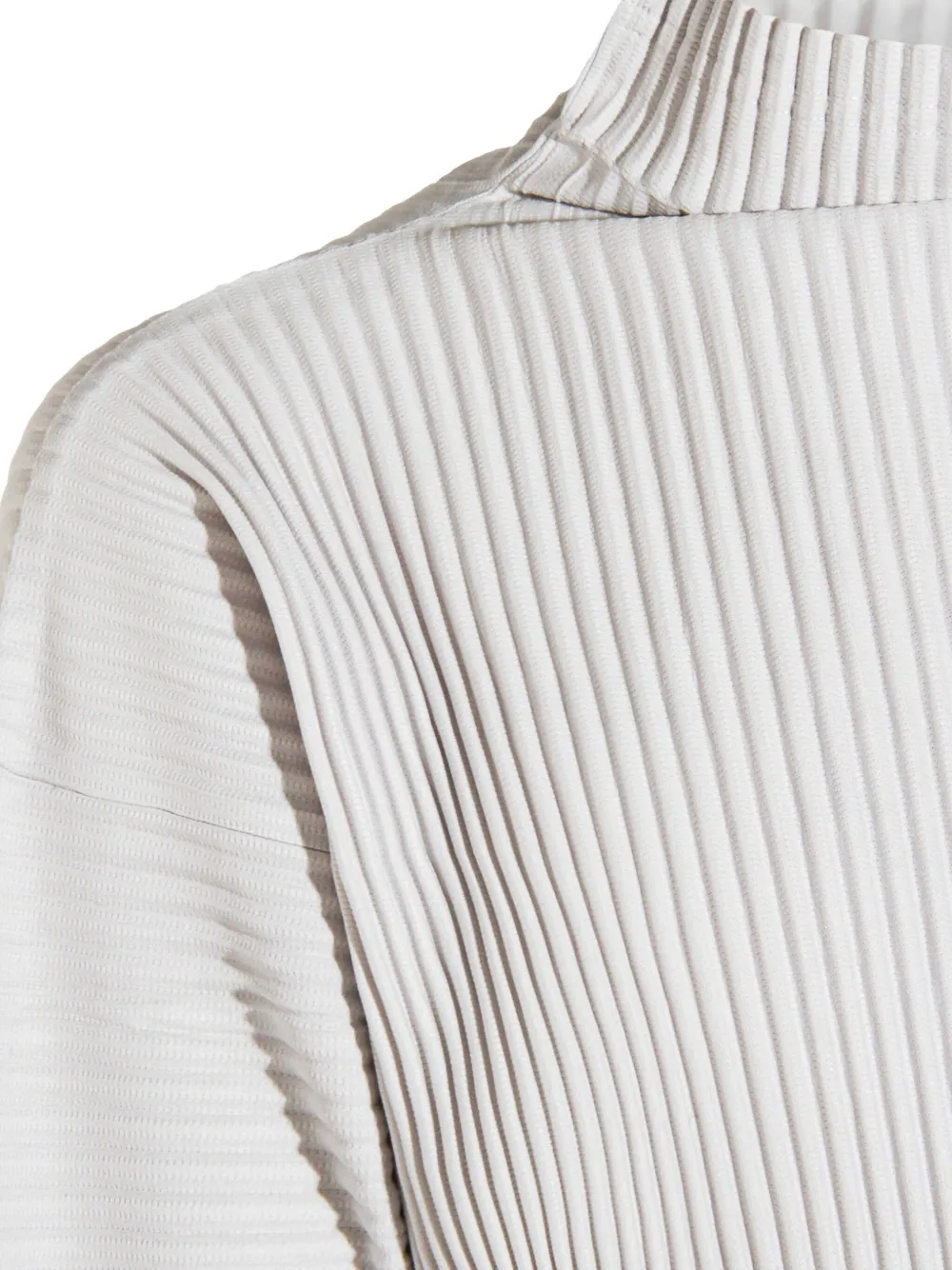 Issey Miyake Long Sleeve Ribbed High Neck T-shirt In Gray
