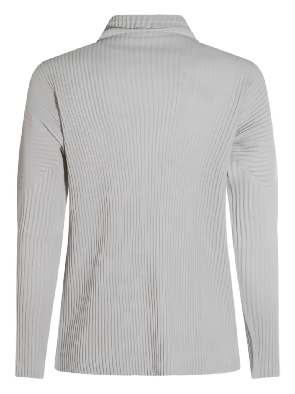 Issey Miyake Long Sleeve Ribbed High Neck T-shirt In Gray