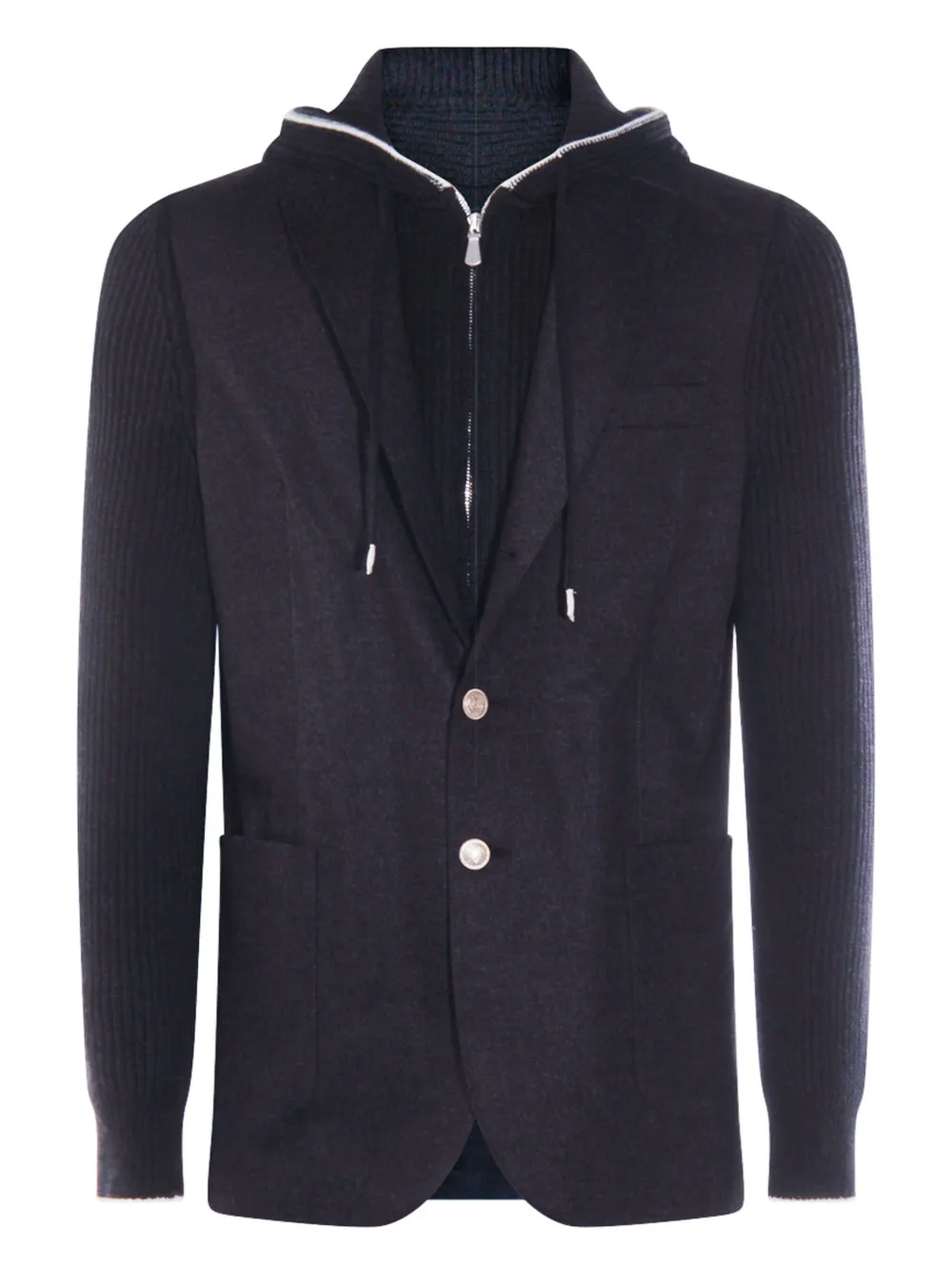 Eleventy hooded panelled jacket | Blue | Image 1