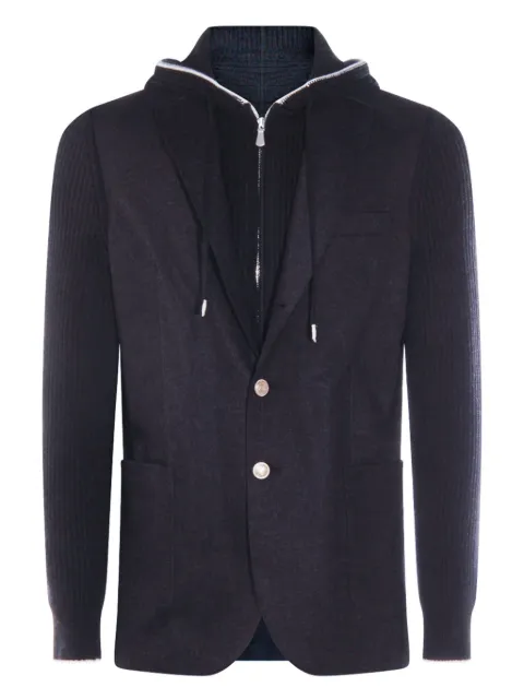 Eleventy hooded panelled jacket