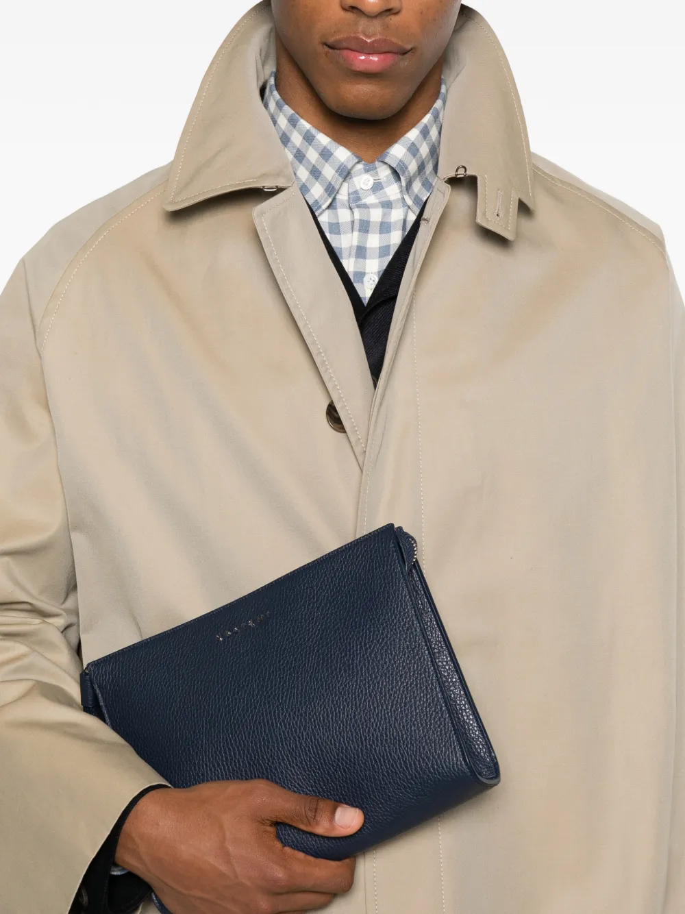 Orciani New Prestige zip clutch bag - Blauw