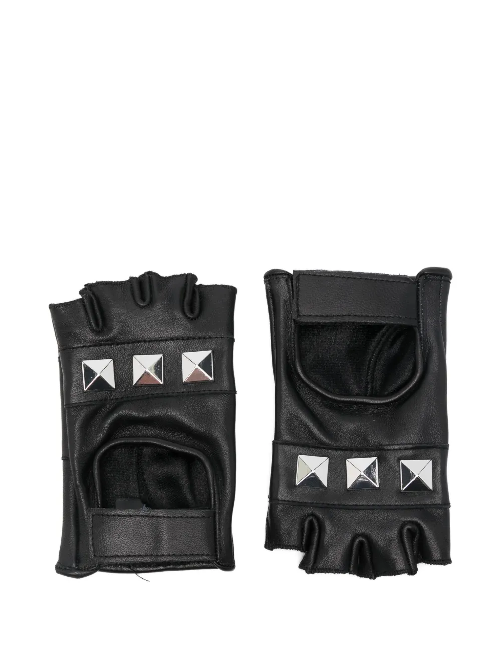Vaquera stud-embellished fingerless gloves - Nero