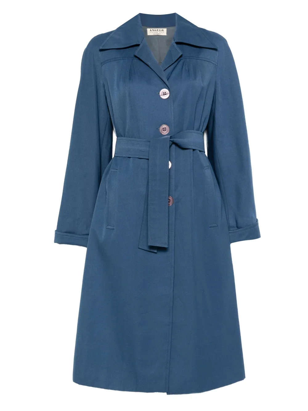 Pre-owned A.n.g.e.l.o. Vintage Cult 1970s Belted Coat In Blue