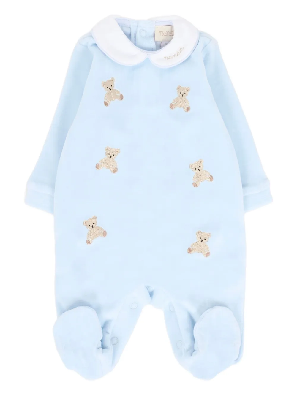 Nanán Teddy-embroidered Pajama In Blue