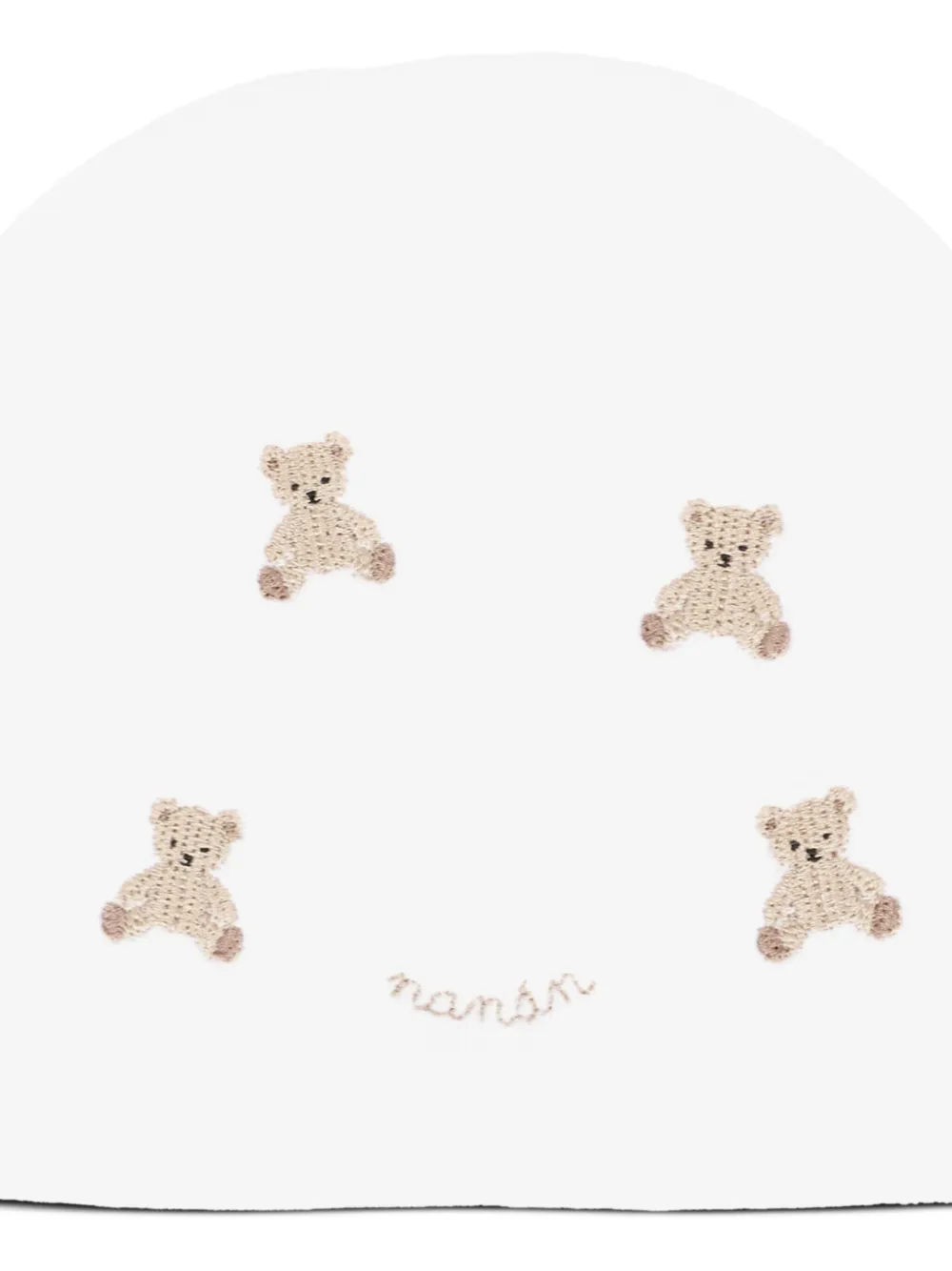 NANAN Muts met geborduurde teddybeer Wit