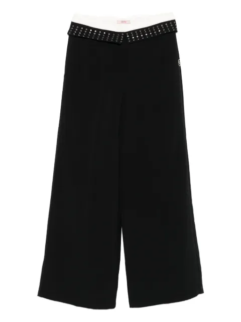LIU JO eyelet-embellished wide-leg trousers