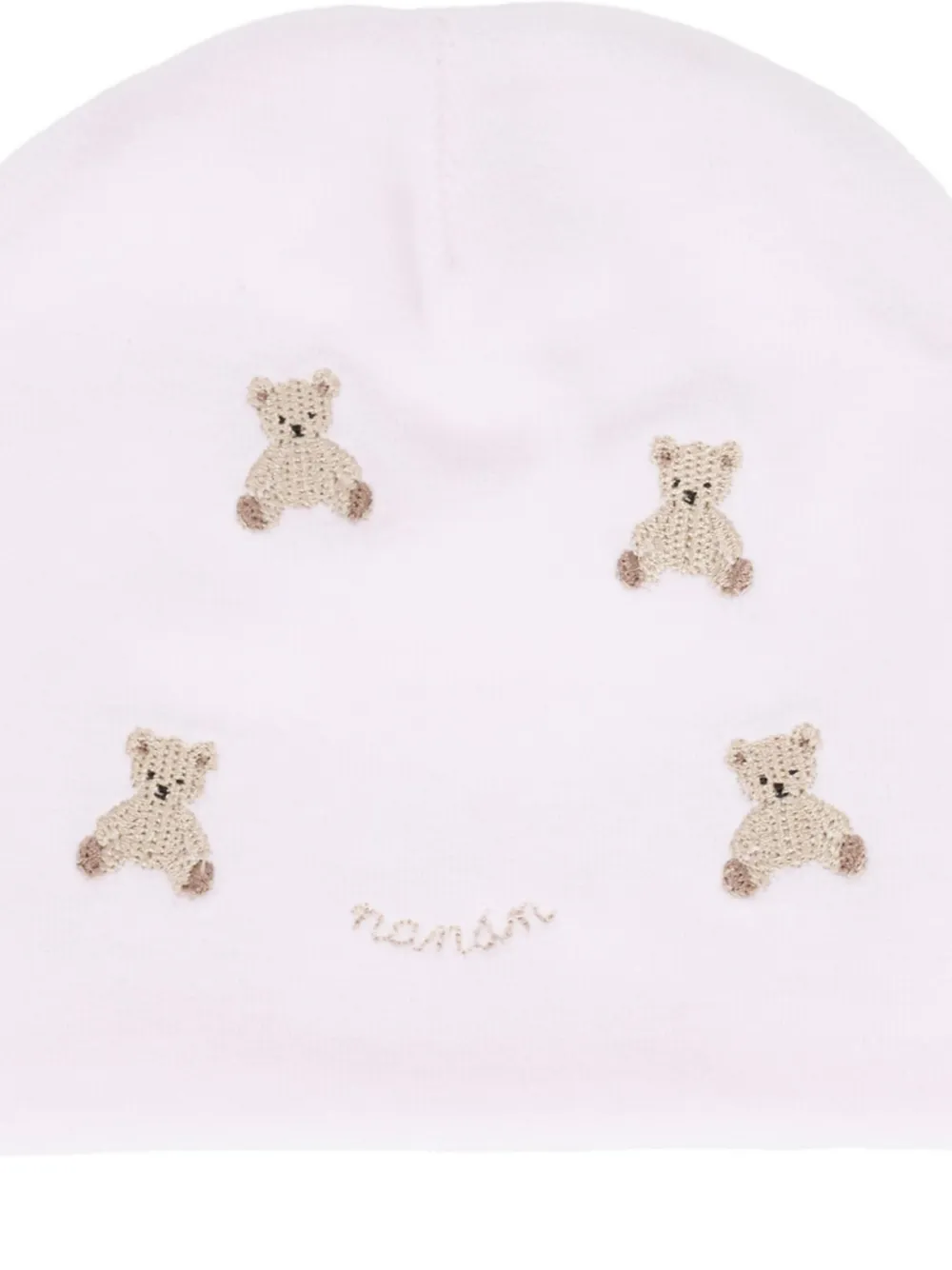 Nanán Teddy-embroidered Beanie In White
