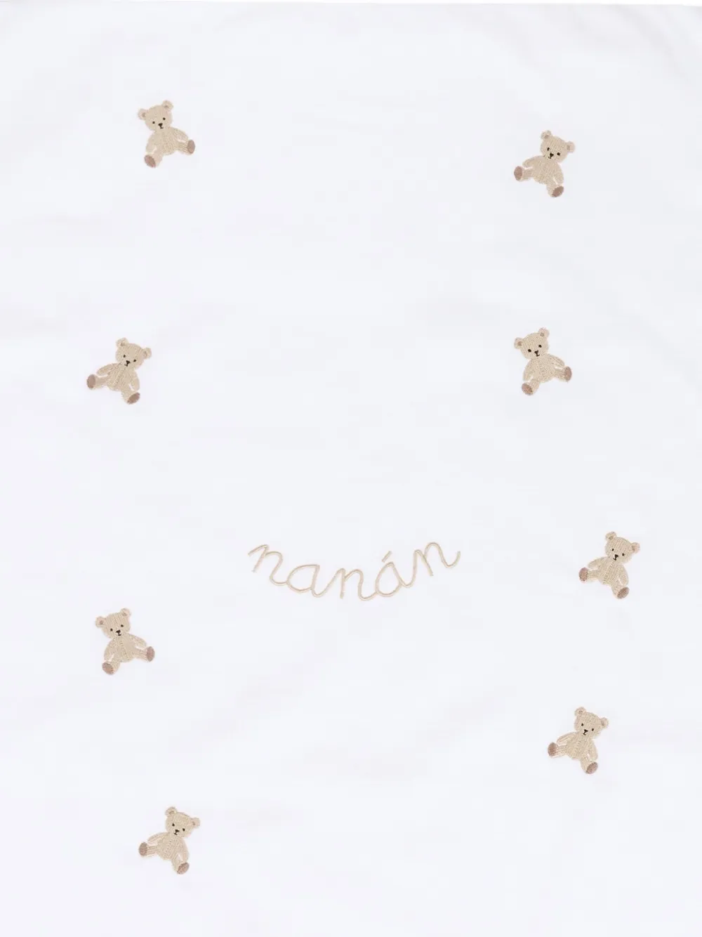 Nanán Teddy-embroidered Baby Blanket In Pattern
