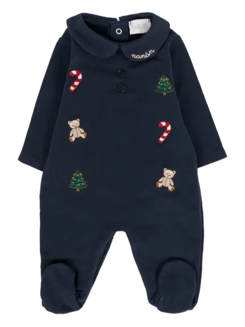 NANAN peter pan collar embroidered pajamas