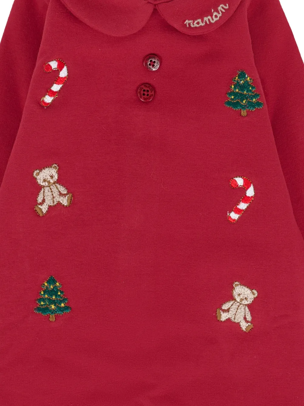 NANAN Pyjama met geborduurde kraag Rood