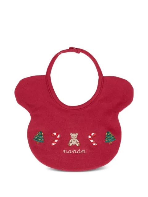 NANAN bear-shape embroidery bib