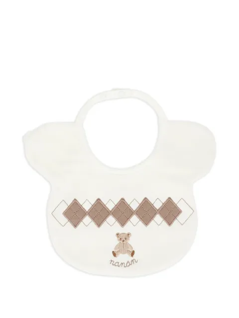 NANAN bear-embroidered bib