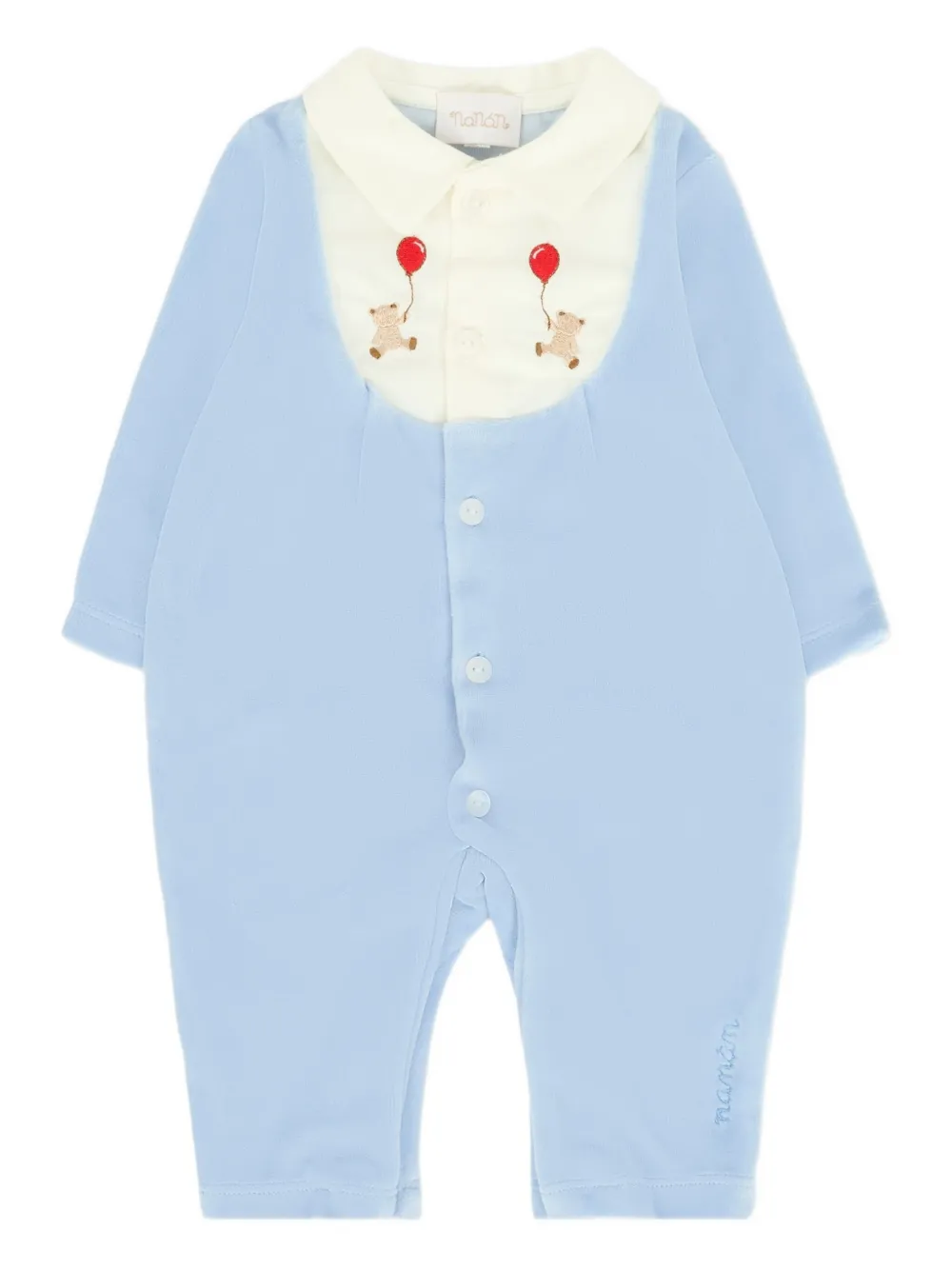 NANAN teddy-bear embroidered romper | Blue | Image 1