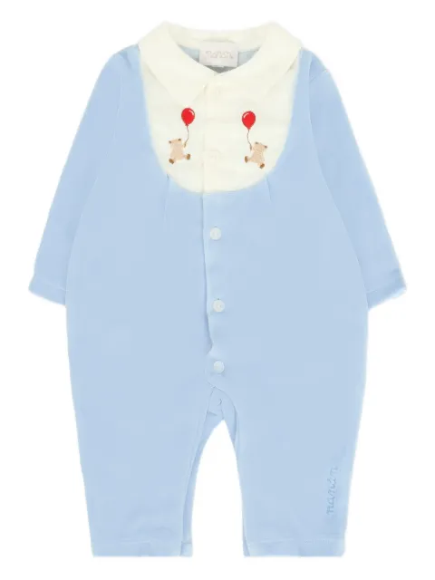 NANAN teddy-bear embroidered romper