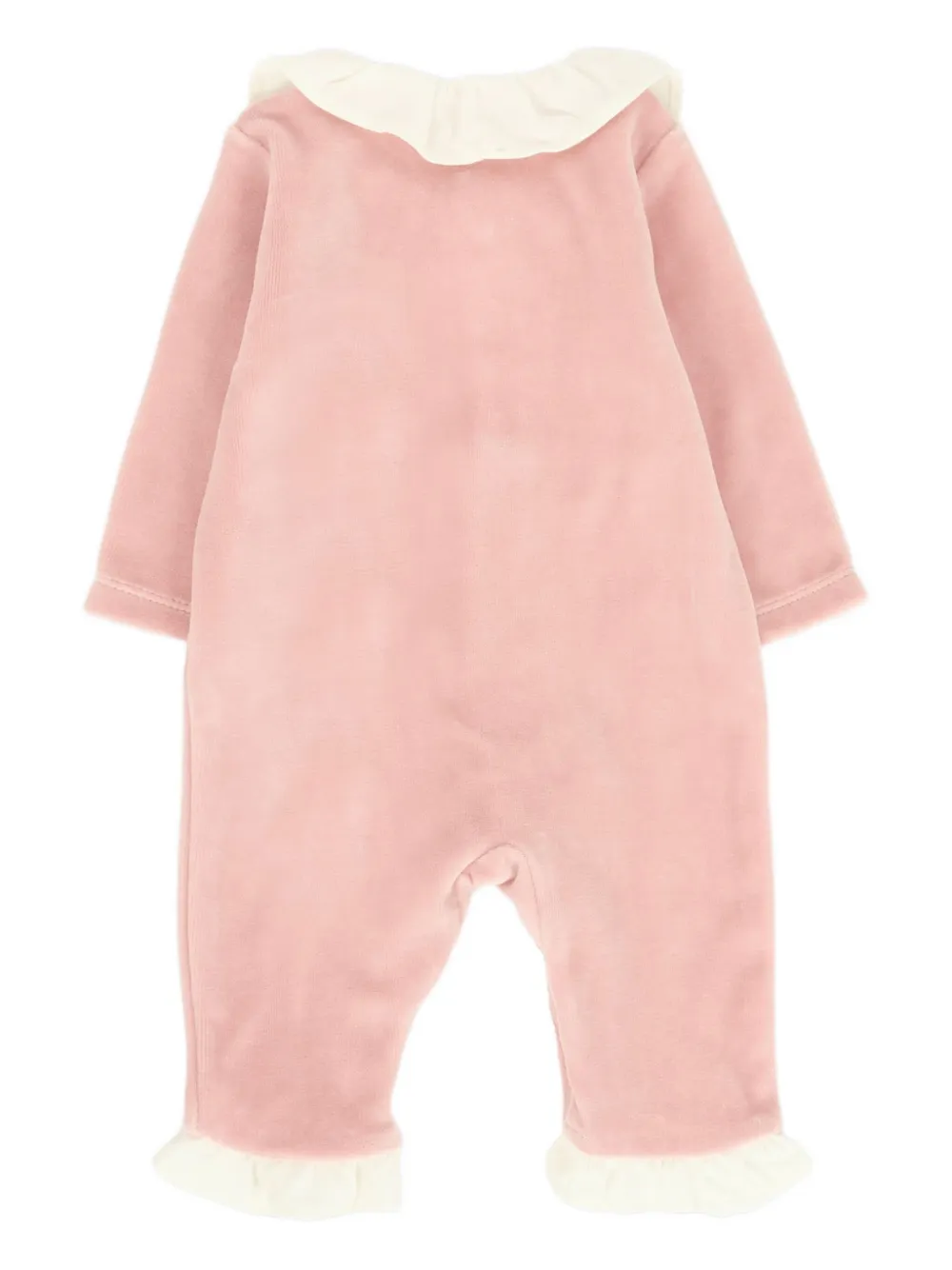 NANAN ruffled velour romper - Roze