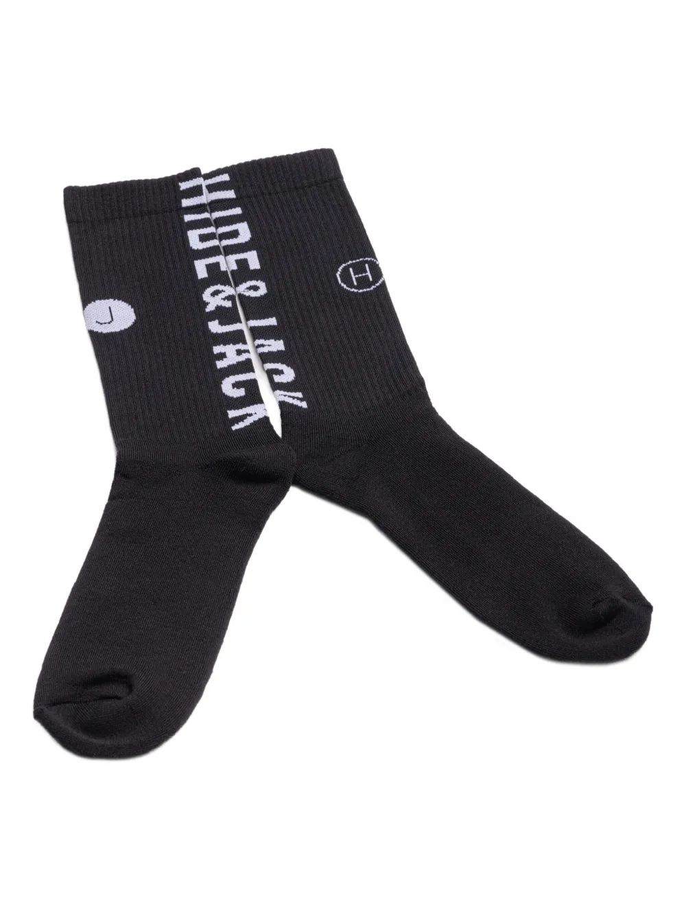 Hide&Jack logo-detail rib socks | Black | Image 1