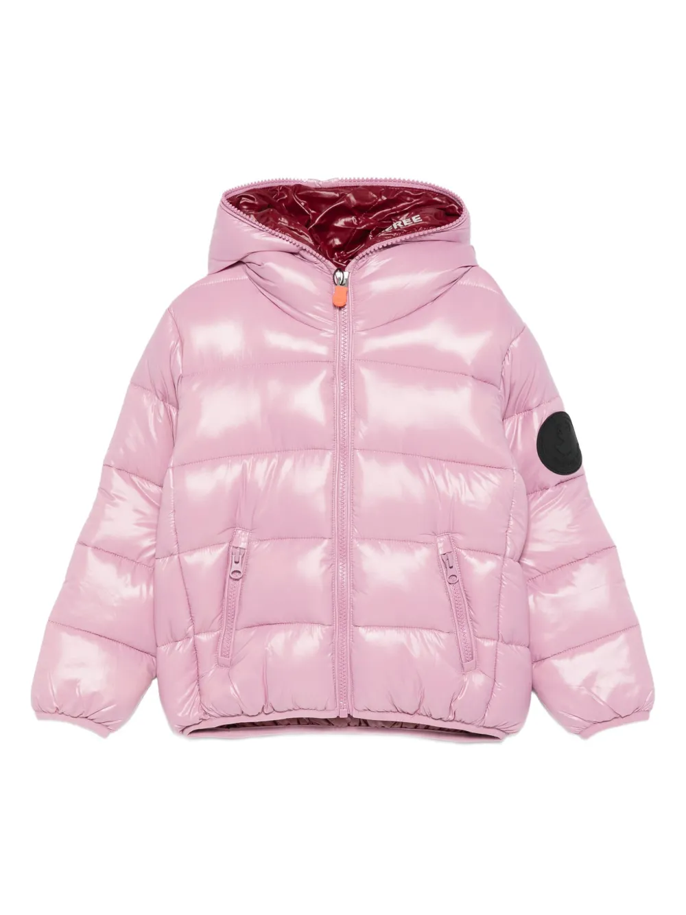Save The Duck Kids chamarra capitonada con capucha | rosado | Image 1