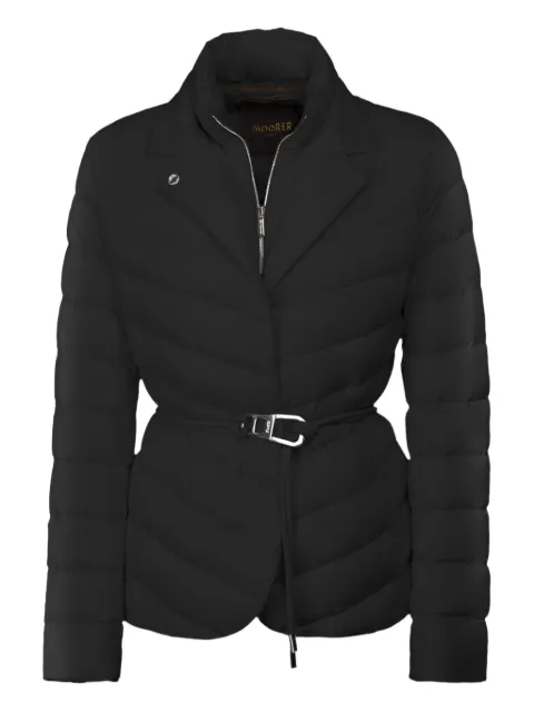 Moorer belted quilted jacket