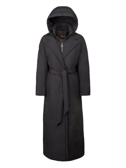 Moorer hooded belted coat