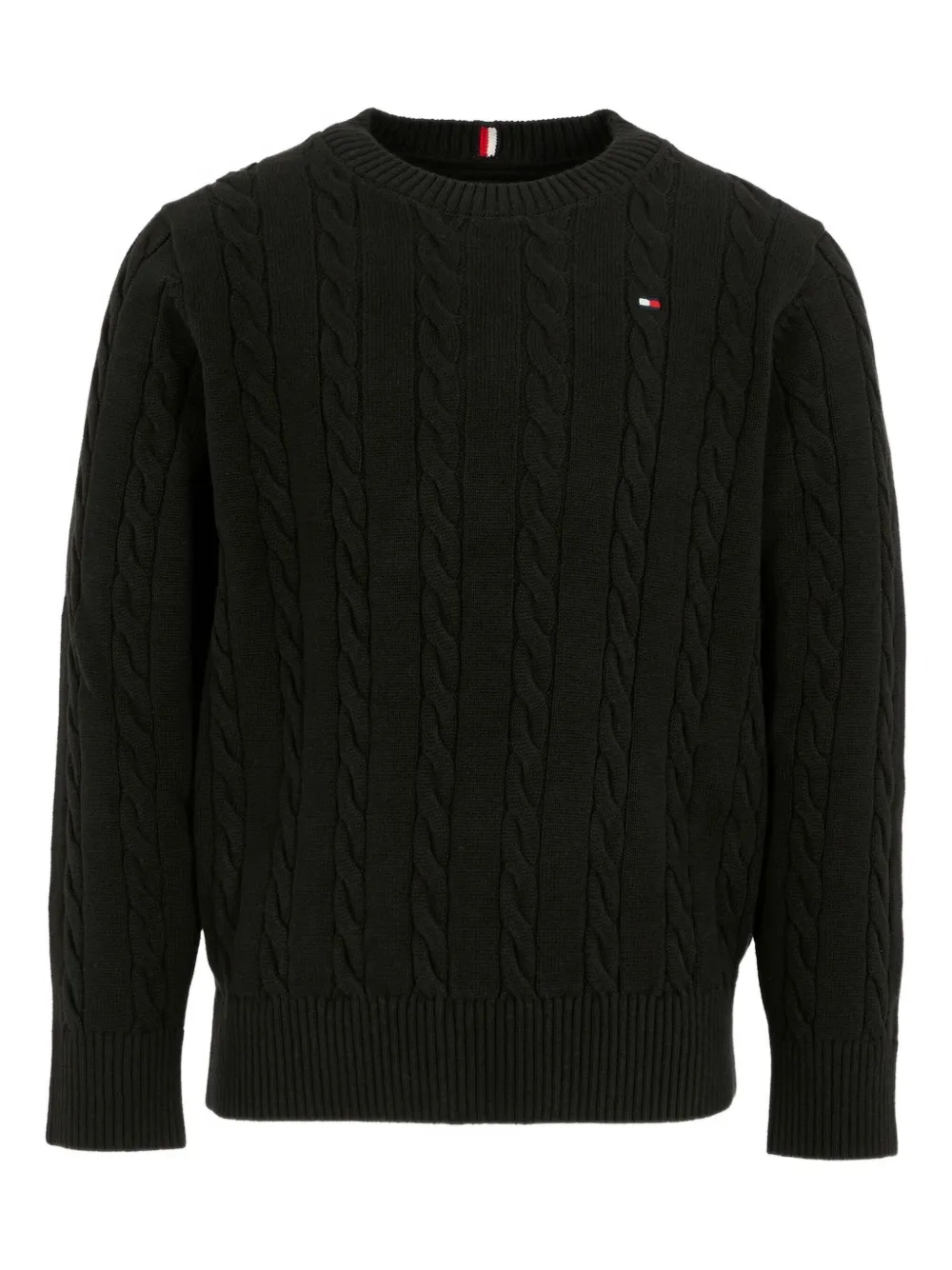 Tommy Hilfiger Junior Kids' Cable-knit Sweater In Black