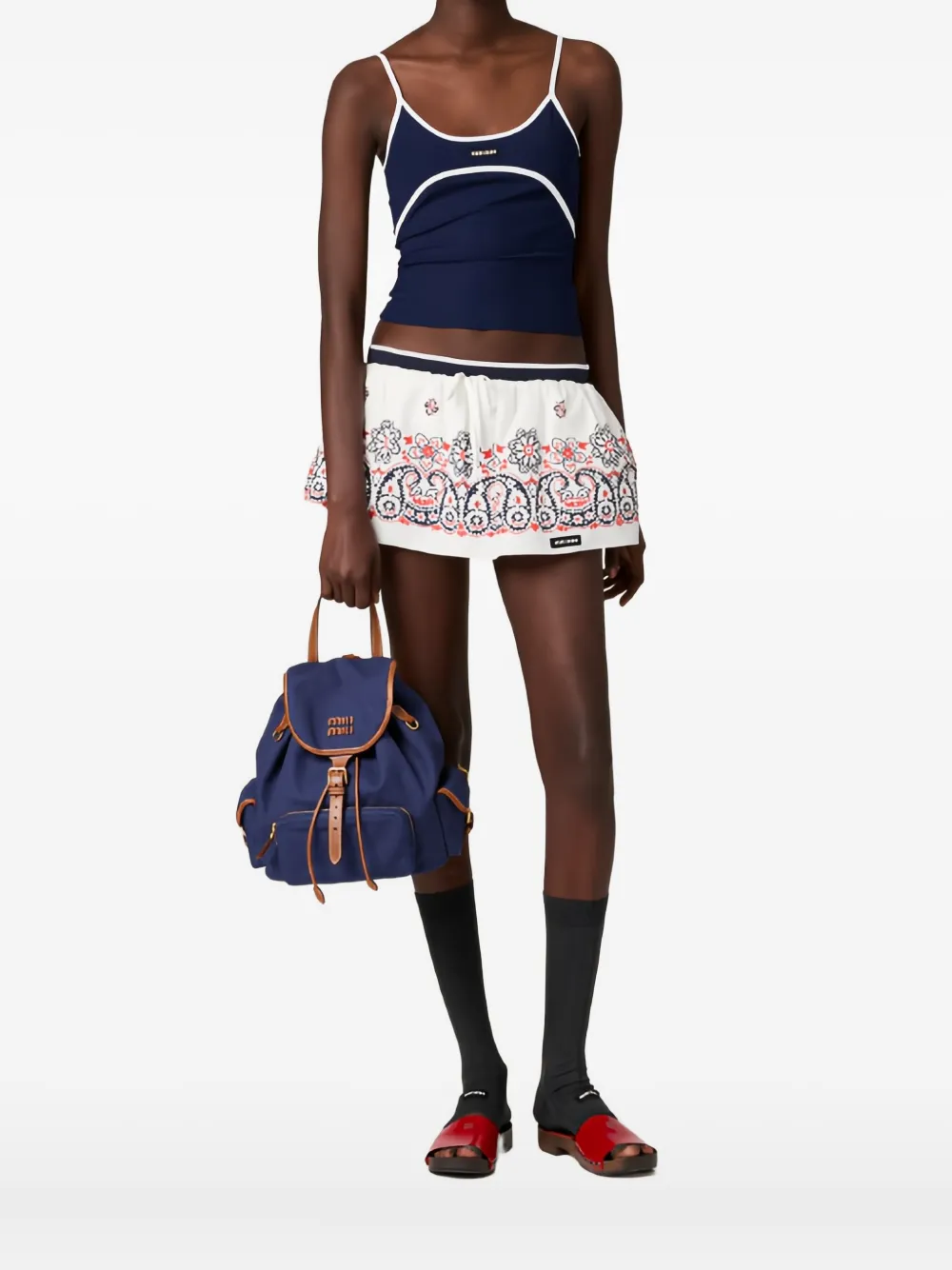 Miu Miu round-neck tank top | Blue | Image 1