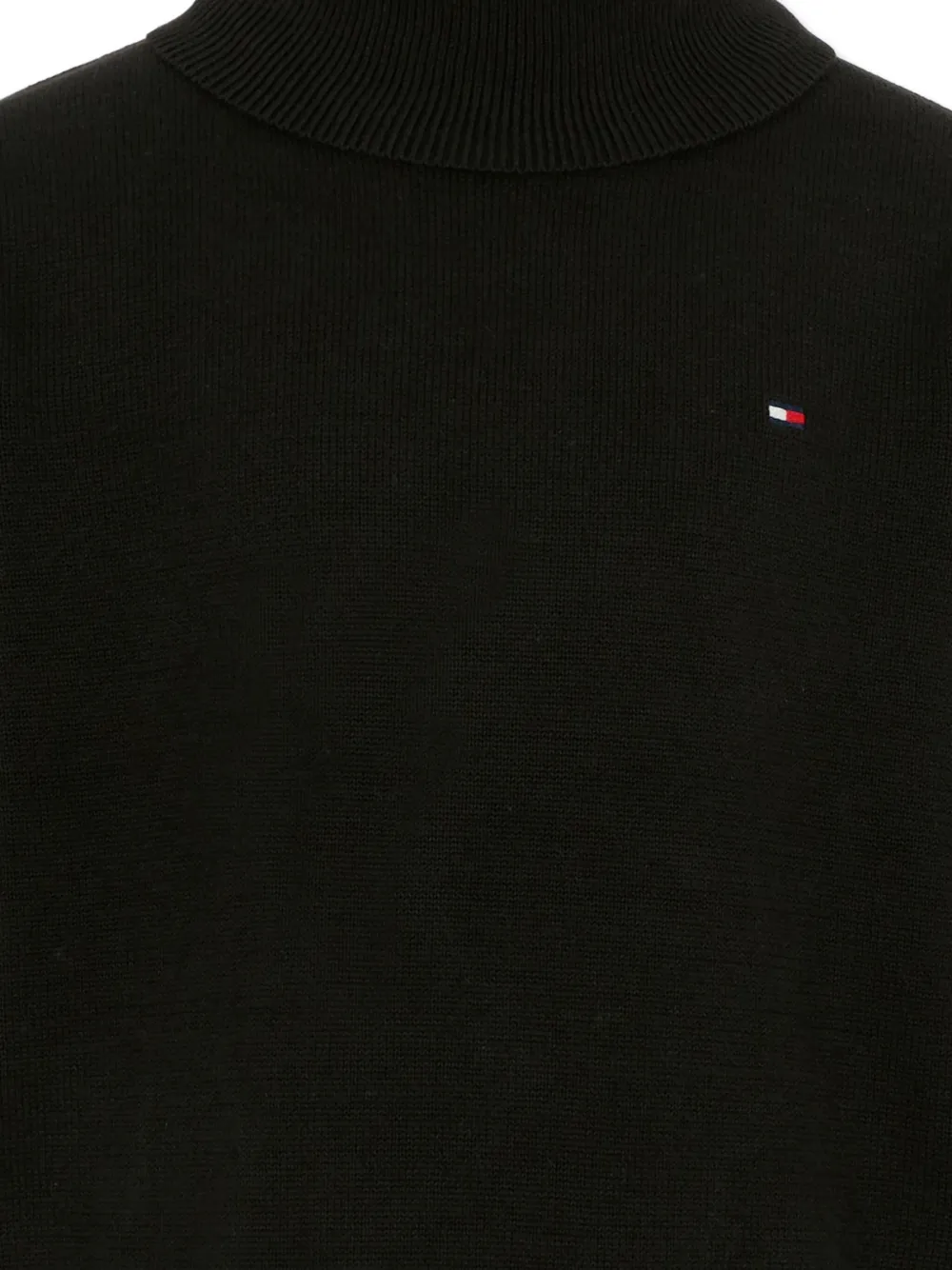 Tommy Hilfiger Junior Roll-neck Cotton Jumper In Black