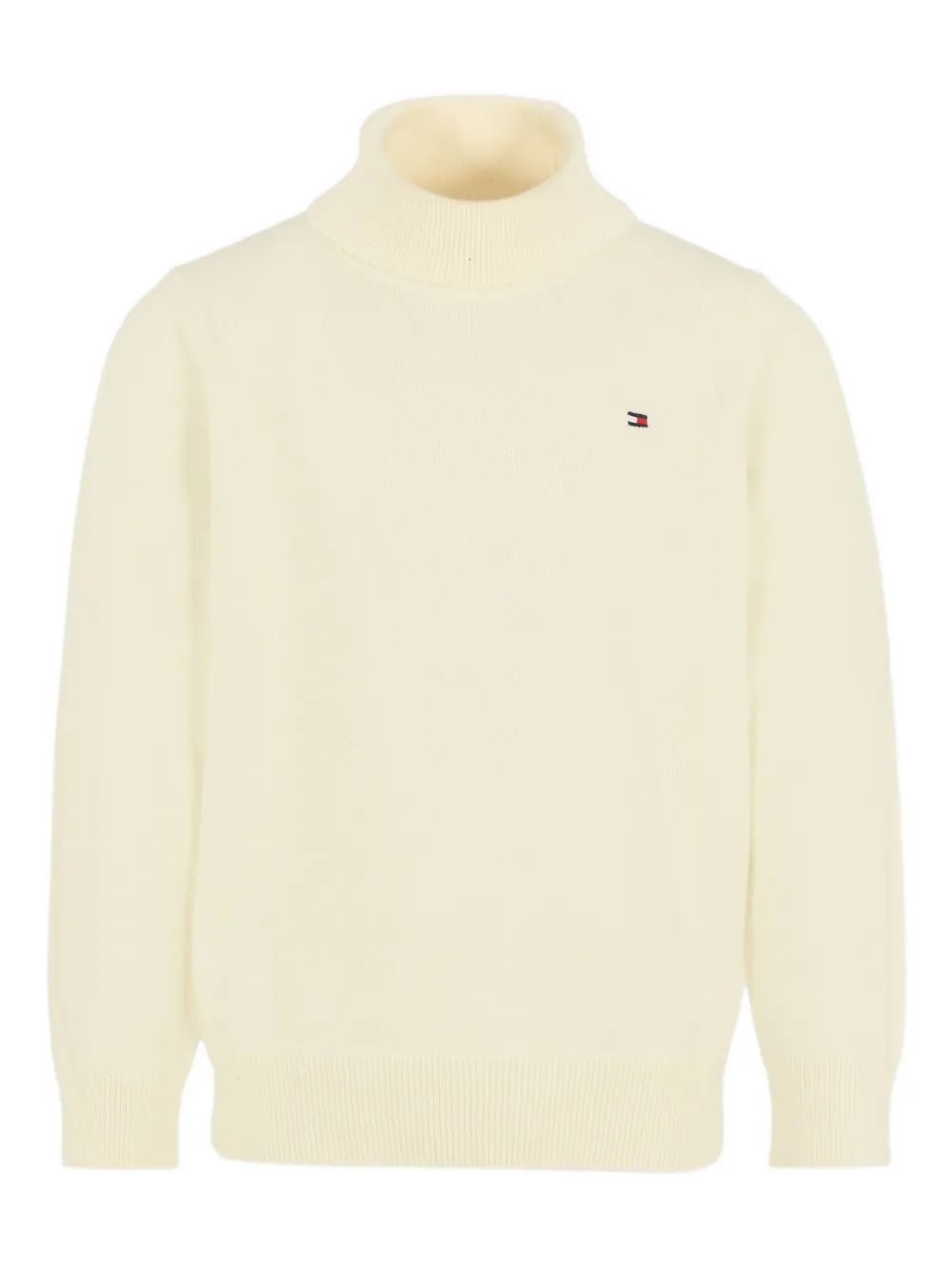 Tommy Hilfiger Junior Kids' Roll-neck Cotton Sweater In Neutral