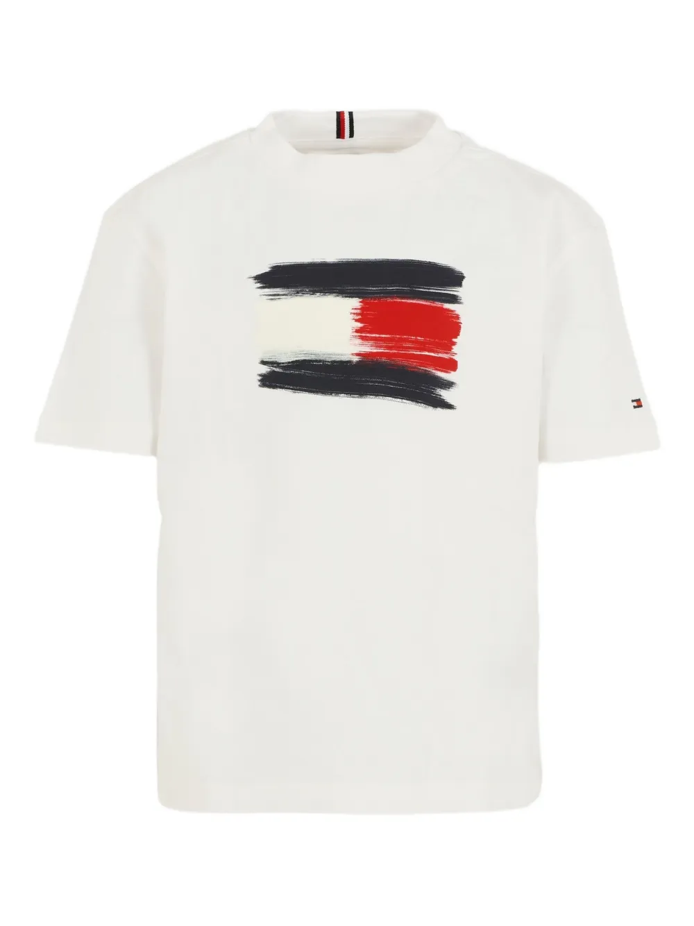 Tommy Hilfiger Junior تيشيرت بأكمام قصيرة وتأثير طلاء | أبيض | Image 1