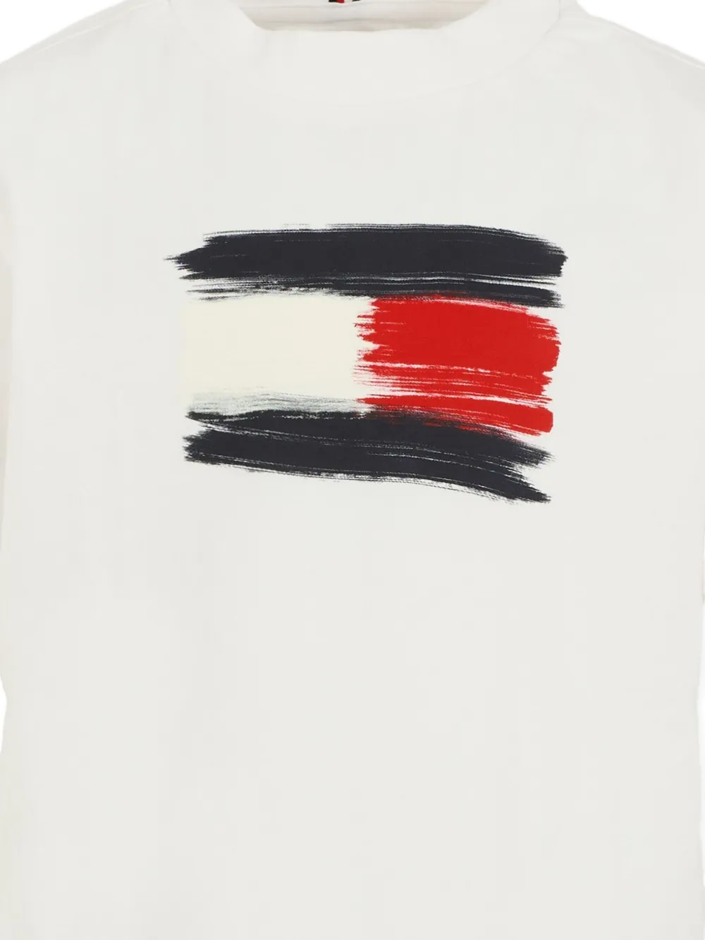 Tommy Hilfiger Junior Paint-effect Short-sleeve T-shirt In White