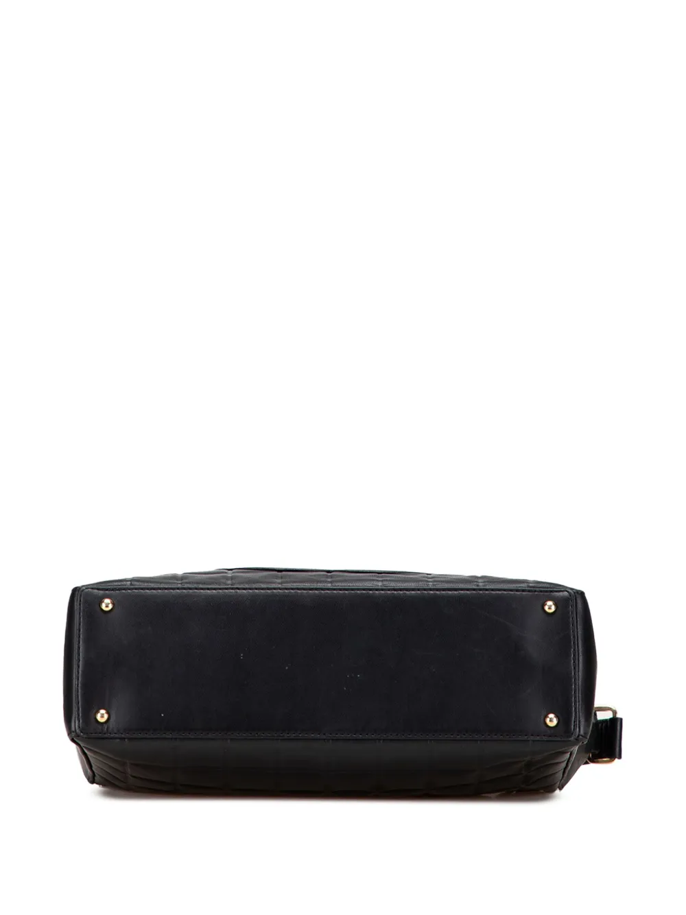 Pre-owned Chanel 2000-2002 Medium Lambskin Chocolate Bar Shoulder Bag In Black