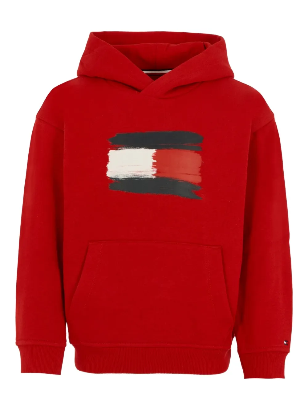 Tommy Hilfiger Junior paint-splatter logo hoodie | Red | Image 1