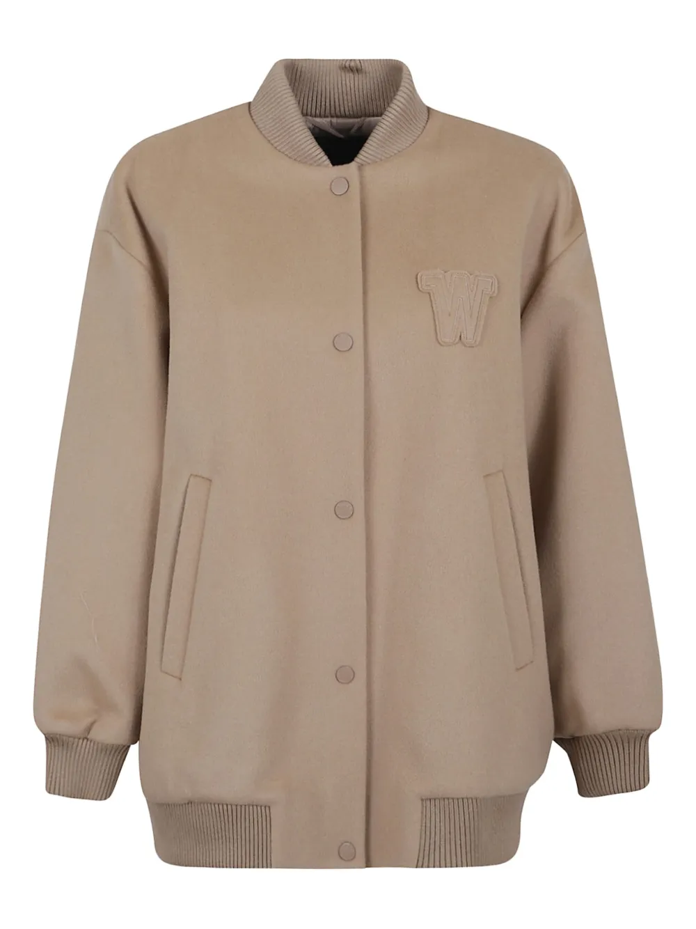 Weekend Max Mara Logo-patch Bomber Jacket In Blue