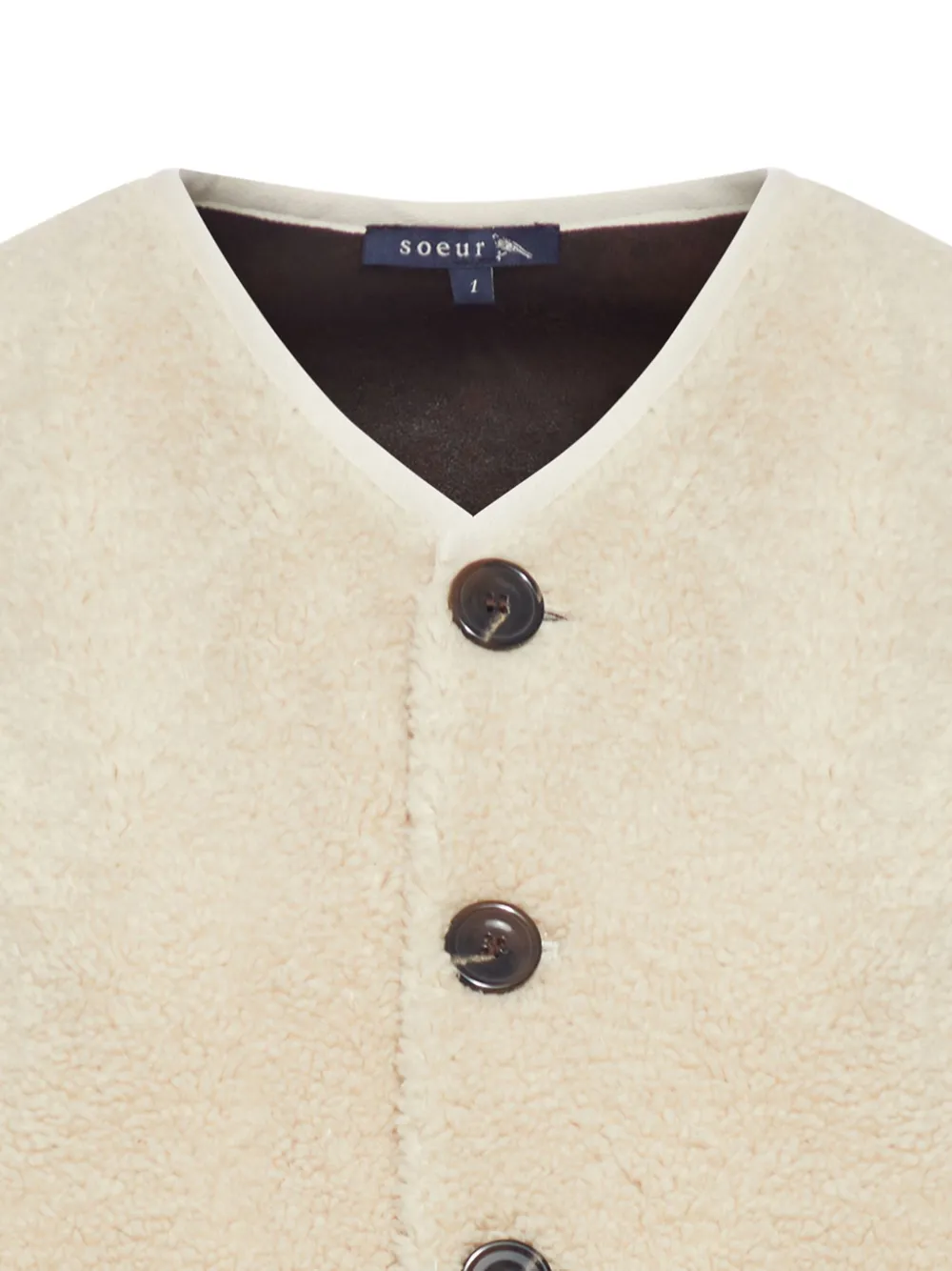 Soeur Fusil Buttoned Fleece Waistcoat In Neutral