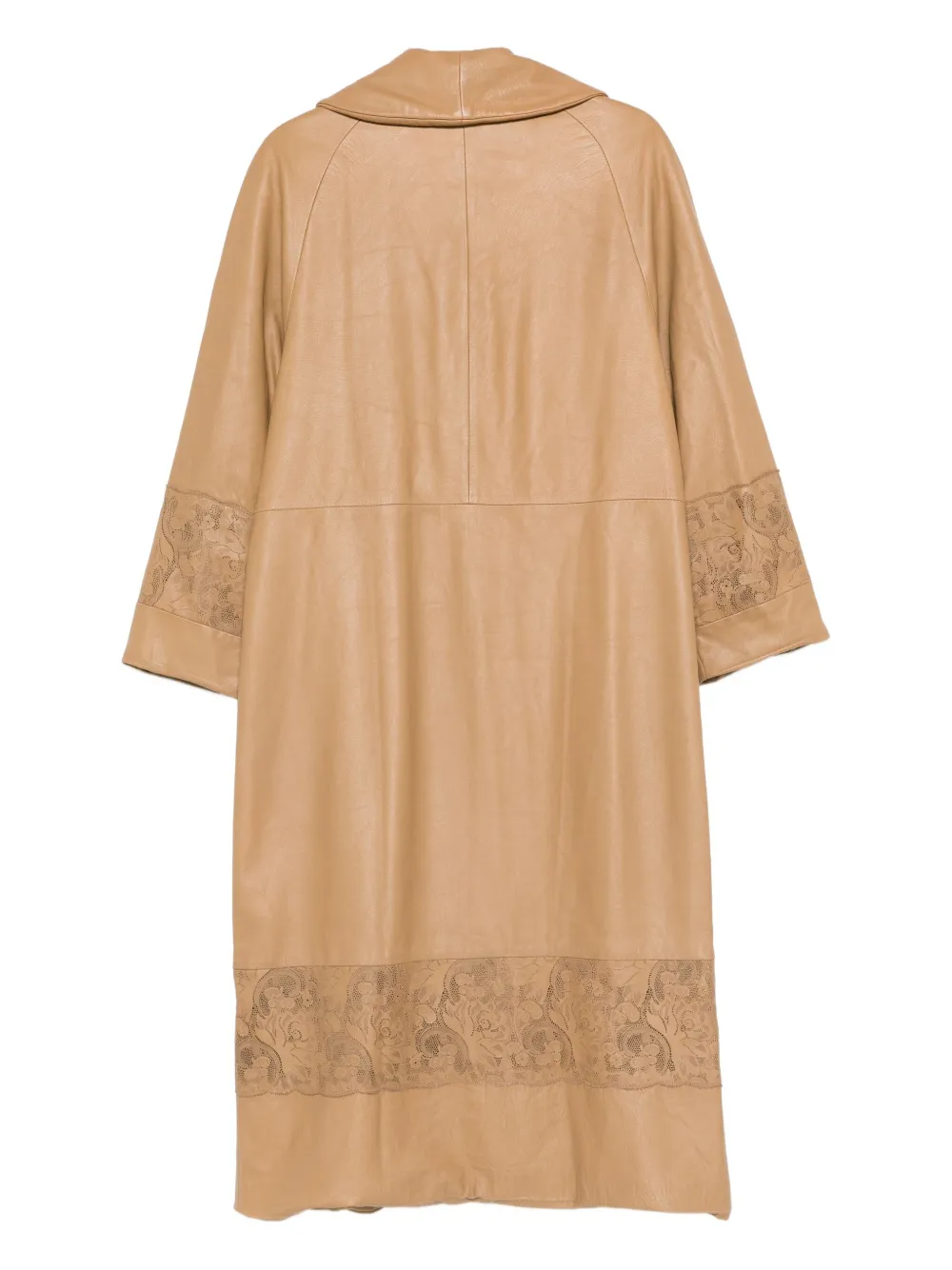 A.N.G.E.L.O. Vintage Cult 1990s embroidered leather coat - Bruin