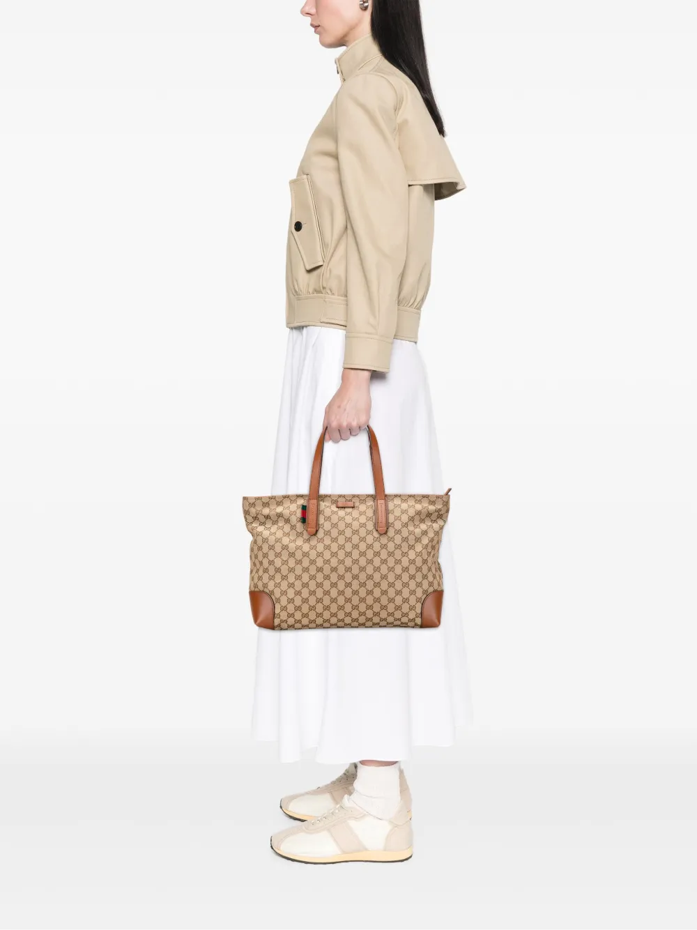 Pre-owned Gucci 2000-2015 Gg Canvas Tote Bag In Brown