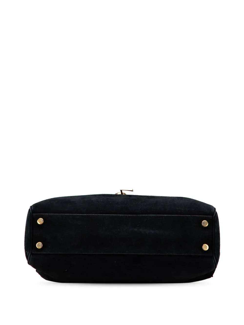 Pre-owned Saint Laurent 2014 Suede Monogram Cassandre Shopper Tote Bag In Black