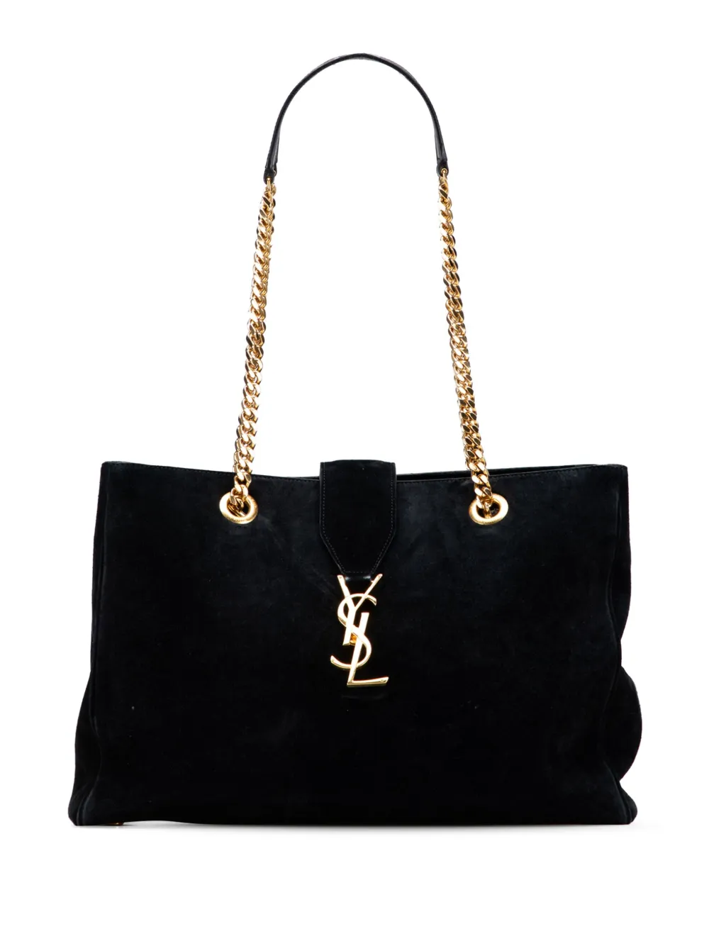 Saint Laurent Pre-Owned 2014 Suede Monogram Cassandre Shopper tote bag | Black | Image 1