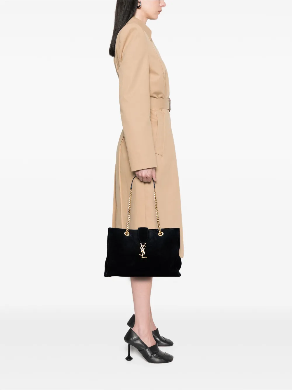 Saint Laurent Pre-Owned 2014 Suede Monogram Cassandre Shopper tote bag | Pre-Owned | Image 2