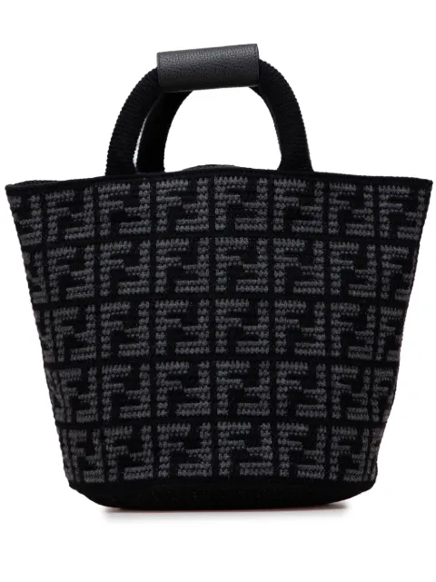 Fendi Pre-Owned شنطة تسوق عملية 'زوكا' كبيرة كشمير 2010-2025