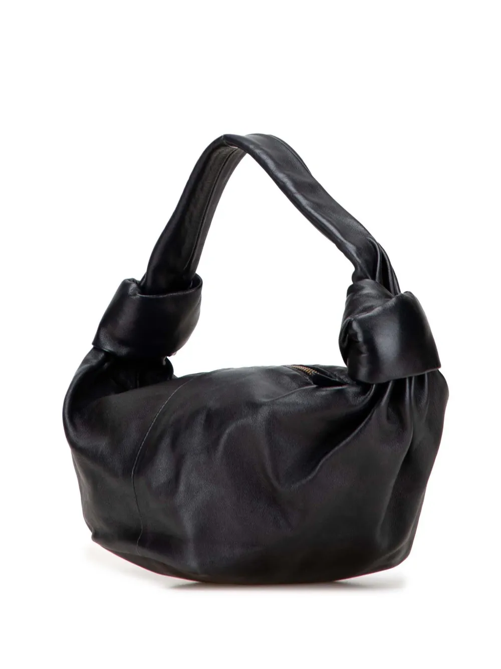 Pre-owned Bottega Veneta 2012-2025 Mini Calfskin Double Knot Bag Handbag In Black