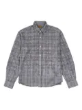 BIRTH OF ROYAL CHILD pearl-embellished checked shirt - Black