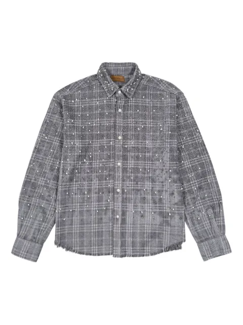 BIRTH OF ROYAL CHILD pearl-embellished checked shirt