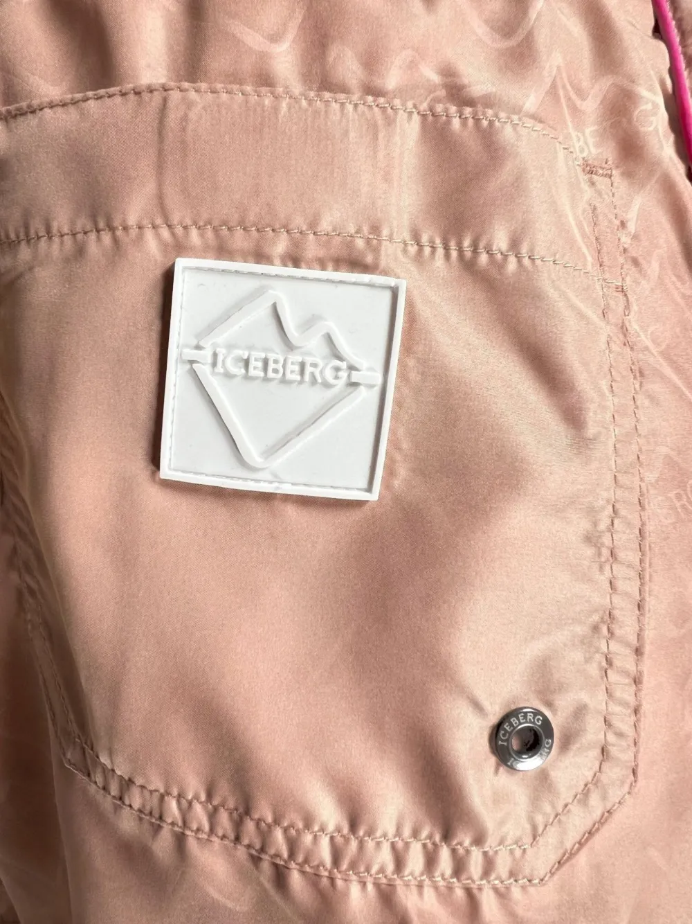 Iceberg Zwembroek met zijstreep en logopatroon Roze