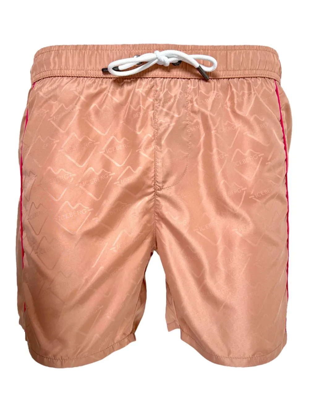 Iceberg short de bain rayé à patch logo | rose | Image 1